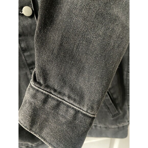 Cisos Jean Jacket Womens UK4 (us 7/9) Black Trucker Heavy Denim Button Front EUC - Picture 7 of 11